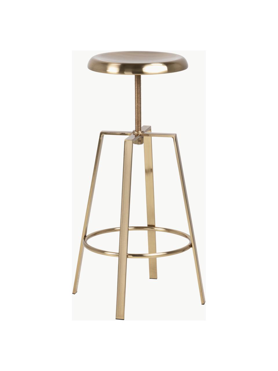 Tabouret de bar pivotant Goose, hauteur réglable, Acier, enduit, Doré, Ø 33 x haut. 46 cm