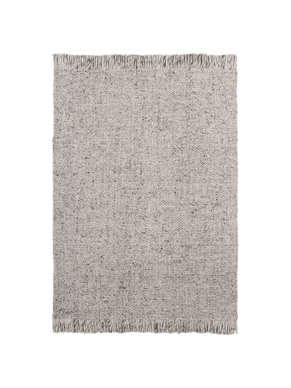 Alfombra artesanal de lana con flecos Alvin, Parte superior: 60% lana, 40% viscosa, Reverso: 100% algodón Las alfombra, Gris jaspeado, An 120 x L 170 cm (Tamaño S)