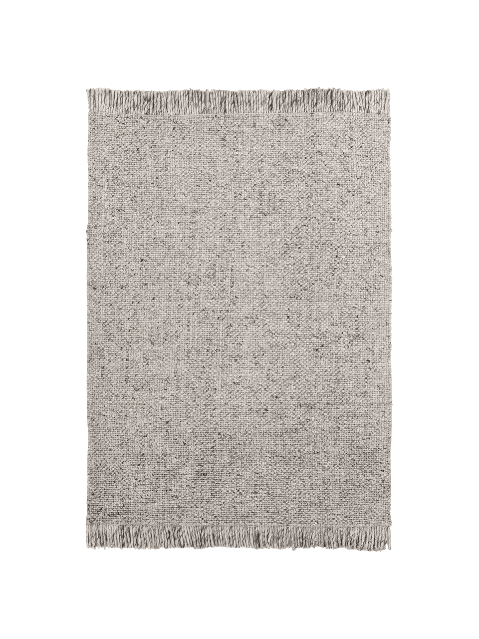 Tapis en laine gris clair tissé main Alvin, Gris chiné