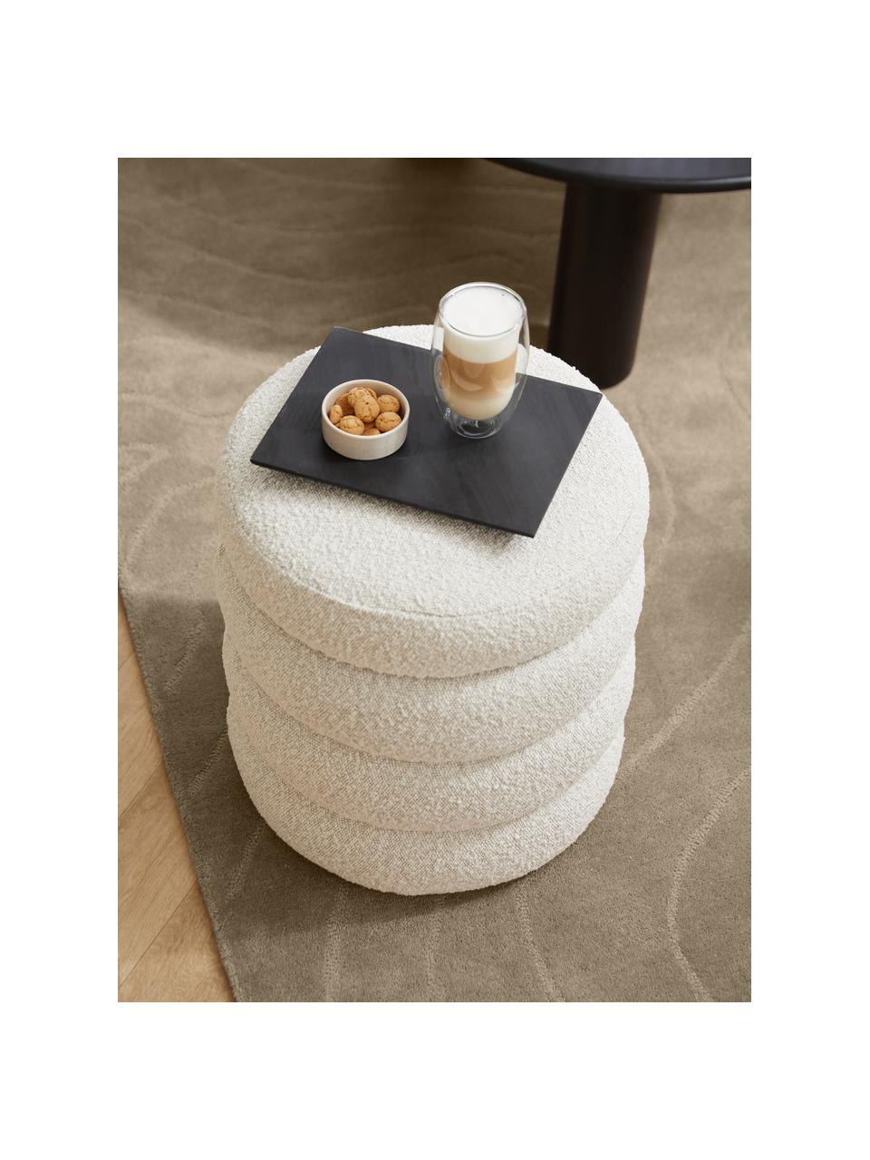 Wollen vloerkleed Aaron in taupe, handgetuft, Onderzijde: 100% katoen Bij wollen vl, Taupe, B 300 x L 400 cm (maat XL)