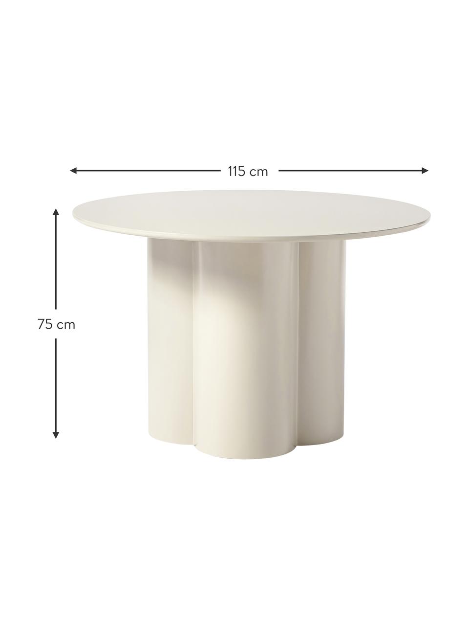 Runder Esstisch Keva aus Holz, verschiedene Größen, Mitteldichte Holzfaserplatte (MDF), FSC-zertifiziert, beschichtet, Off White, Ø 115 x H 75 cm