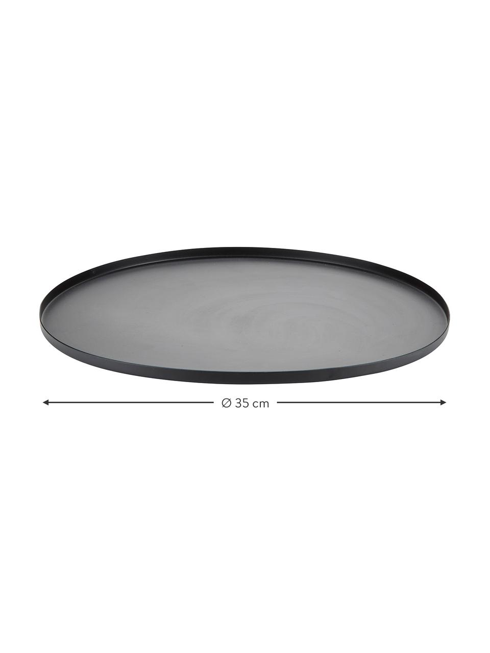 Bandeja decorativa de metal Classico, Metal, Negro, Ø 35 cm