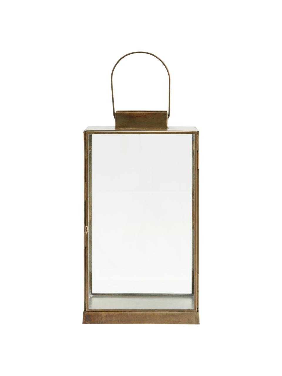 Lanterna Antique, Struttura: metallo rivestito, Dorato, trasparente, Larg. 19 x Alt. 35 cm