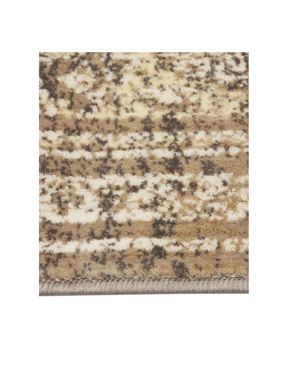 Tapis vintage tons beiges Rugged, 66 % viscose, 25 % coton, 9 % polyester, Beige, brun, larg. 170 x long. 240 cm (taille M)