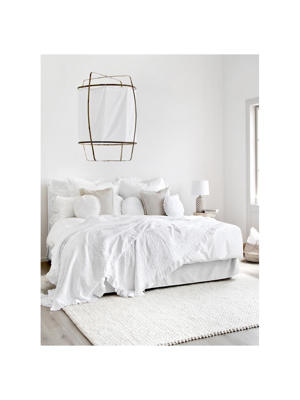 Łóżko kontynentalne premium Violet, Nogi: lite drewno bukowe, lakie, Jasny szary, 200 x 200 cm