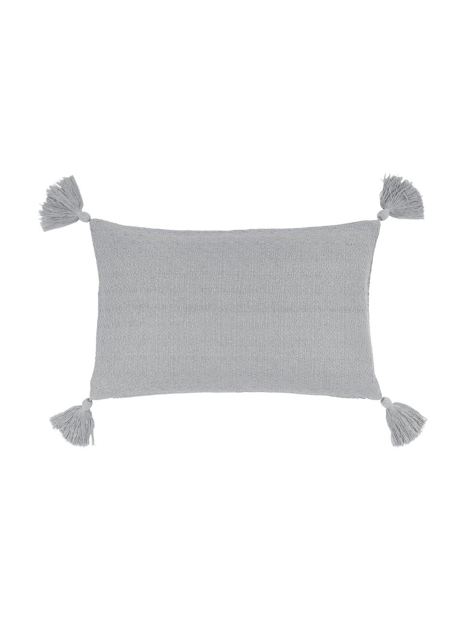 Housse de coussin rectangulaire grise Lori, 100 % coton, Gris, larg. 30 x long. 50 cm