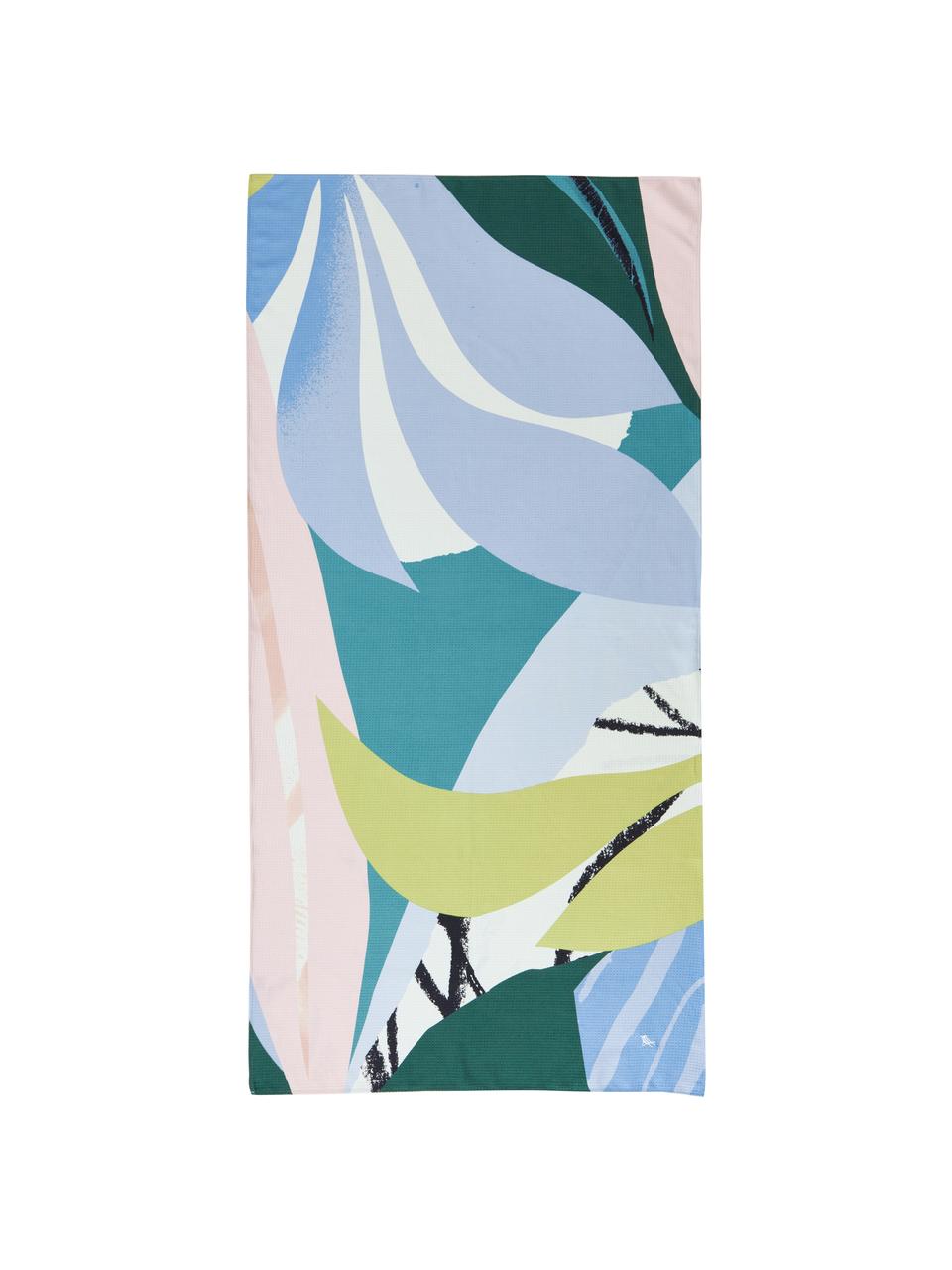 Toalla de playa de microfibras Retreat Towels, Azul, rosa, amarillo, verde, An 90 x L 180 cm