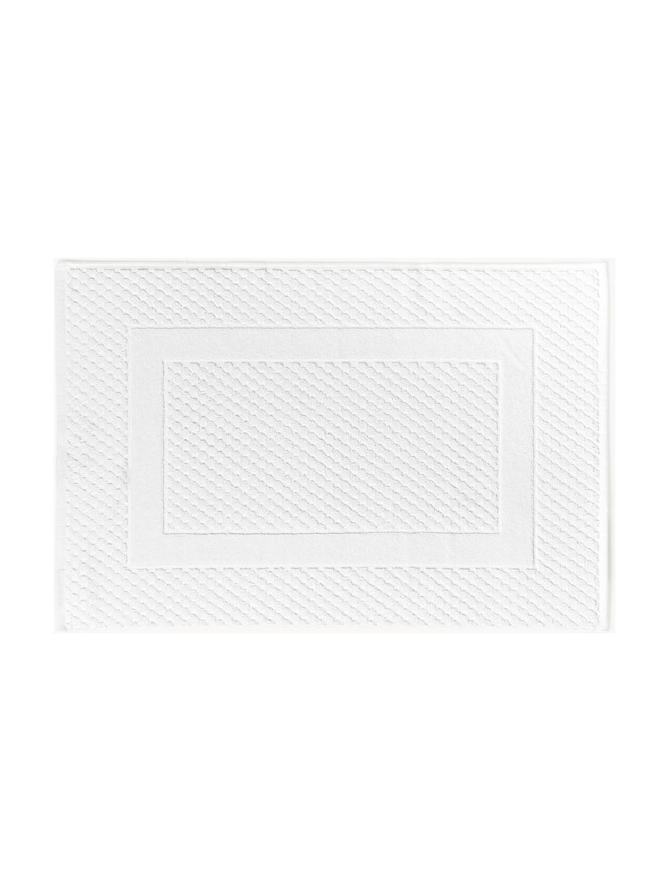 Badmat Katharina met honingraatpatroon, antislip, Wit, B 50 x L 70 cm