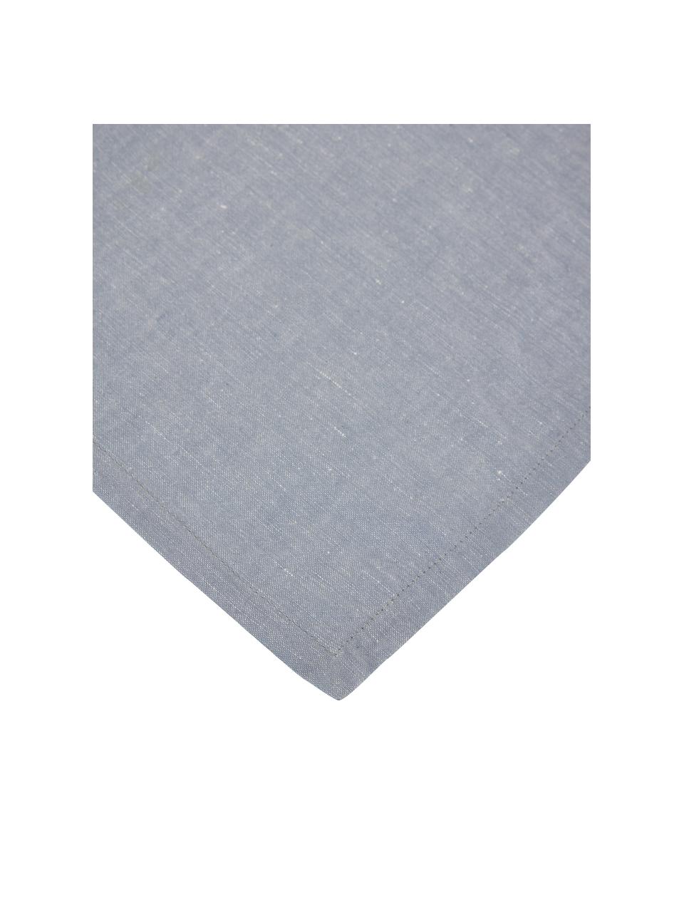 Serviette de table coton/lin bleu ciel Abinadi, 2 pièces, 50 % coton, 50 % lin, Bleu ciel, larg. 42 x long. 42 cm