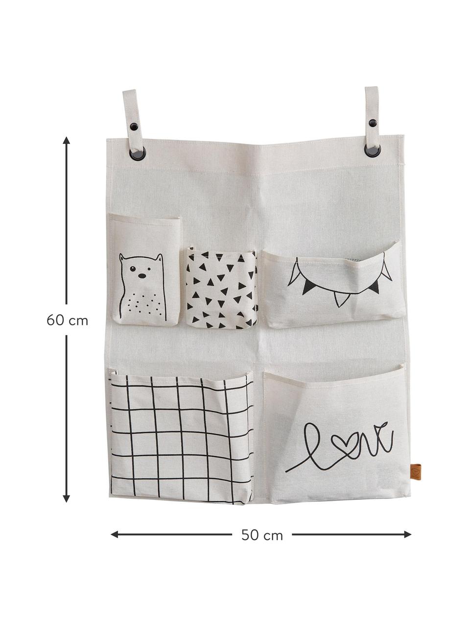 Organizer appendibile Premium, Organizer: lino, Bianco latte, Larg. 50 x Alt. 60 cm