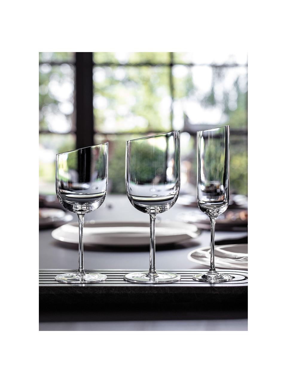 Witte wijnglazen NewMoon, 4 stuks, Glas, Transparant, Ø 8 x H 20 cm, 300 ml