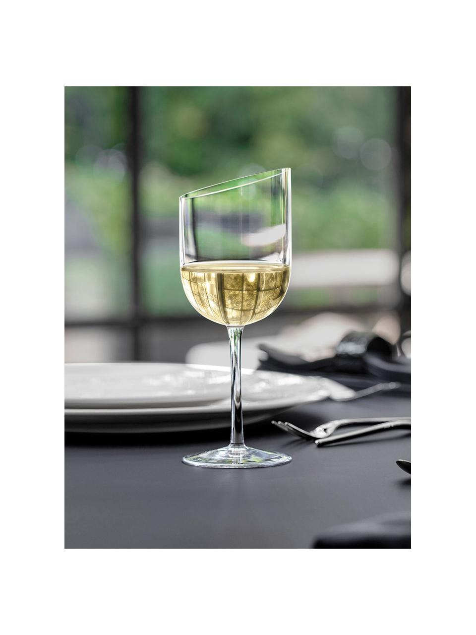 Bicchiere da vino bianco NewMoon 4 pz, Vetro, Trasparente, Ø 8 x Alt. 20 cm, 300 ml