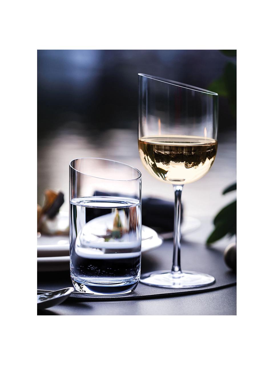 Copas de vino blanco NewMoon, 4 uds., Vidrio, Transparente, Ø 8 x Al 20 cm, 300 ml