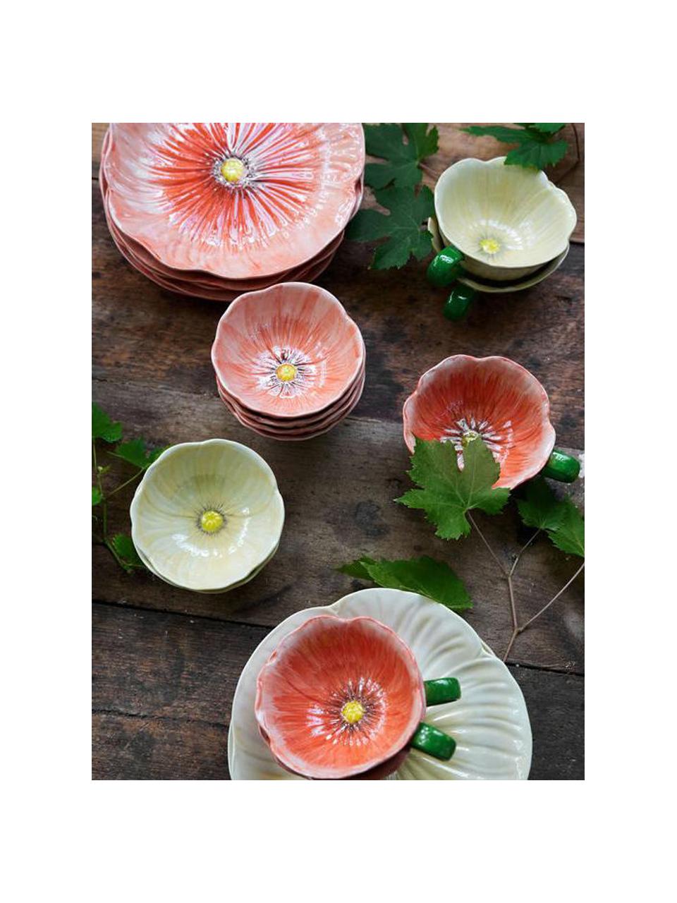Ciotola in ceramica fatta a mano, set di 2 ciotole per zuppa rosa