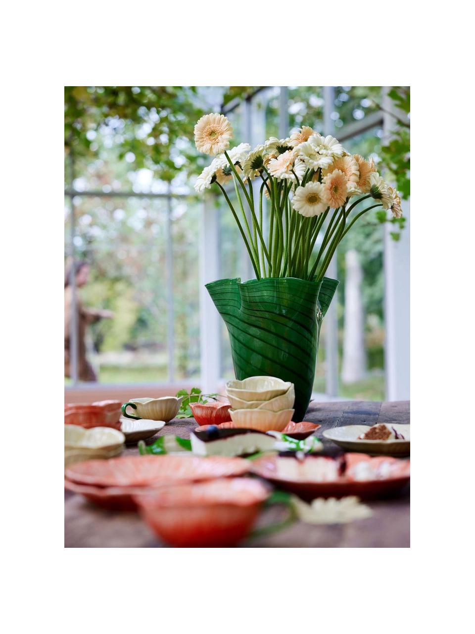 Handgemaakte snackschaaltjes Poppy met structuurpatroon, 2 stuks, Keramiek, Beige, Ø 11 x H 5 cm