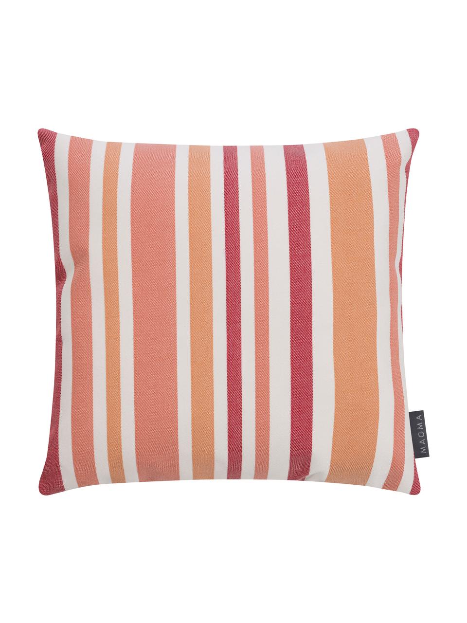 Housse de coussin d'extérieur Marbella, 100 % Dralon® polyacrylique, Orange, blanc, tons roses, larg. 40 x long. 40 cm