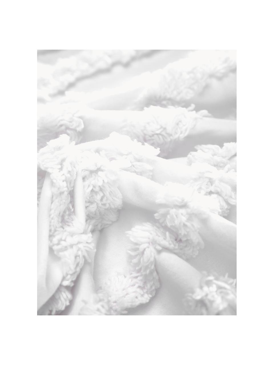 Baumwollperkal-Bettwäsche Felia mit getufteter Verzierung, Webart: Perkal Fadendichte 180 TC, Weiß, 135 x 200 cm + 1 Kissen 80 x 80 cm