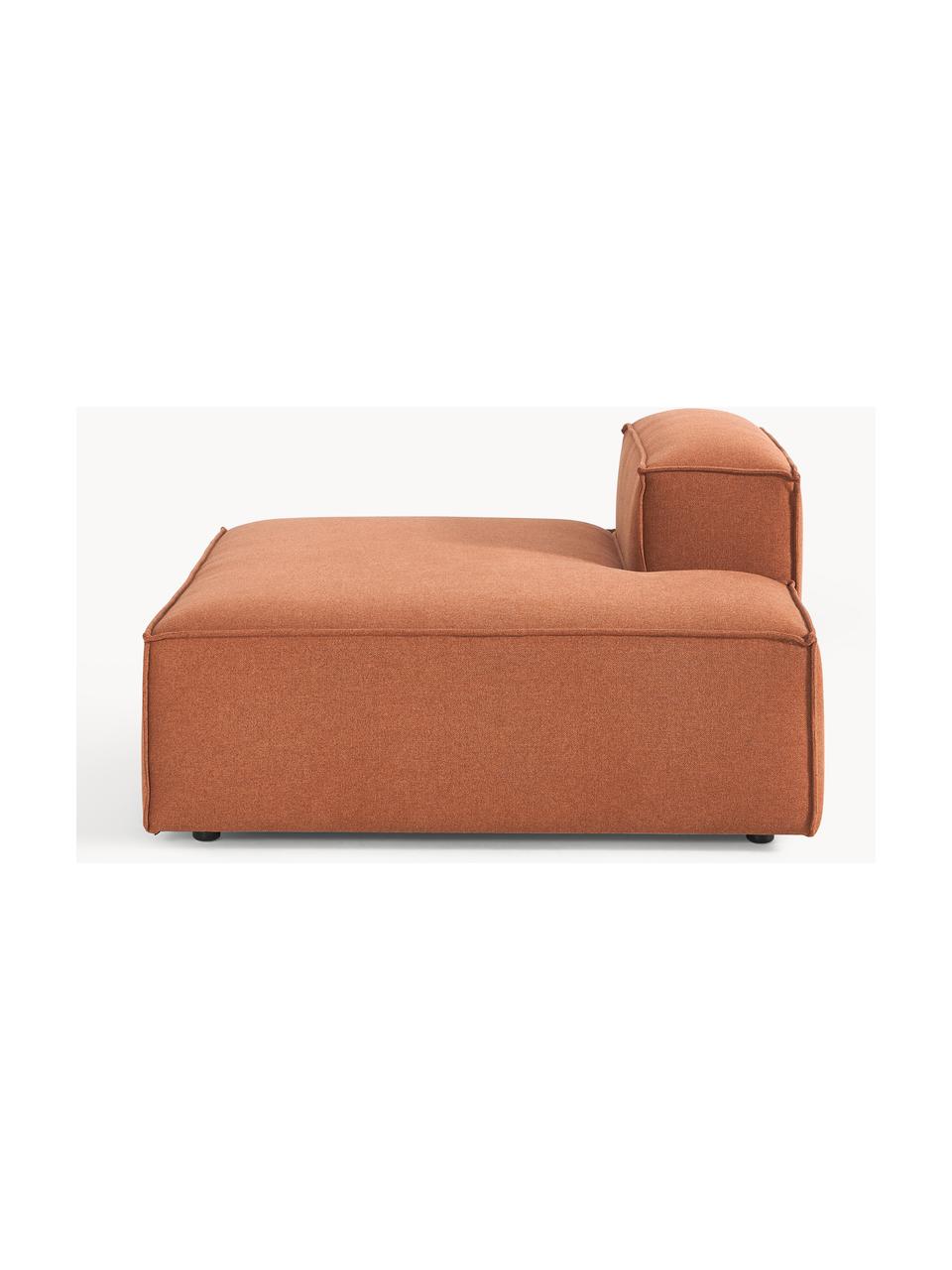 Modulo angolare Lennon, Rivestimento: 100% poliestere Con 115.0, Struttura: legno di pino massiccio, , Piedini: plastica Questo prodotto , Tessuto terracotta, Larg. 150 x Prof. 119 cm, schienale a destra