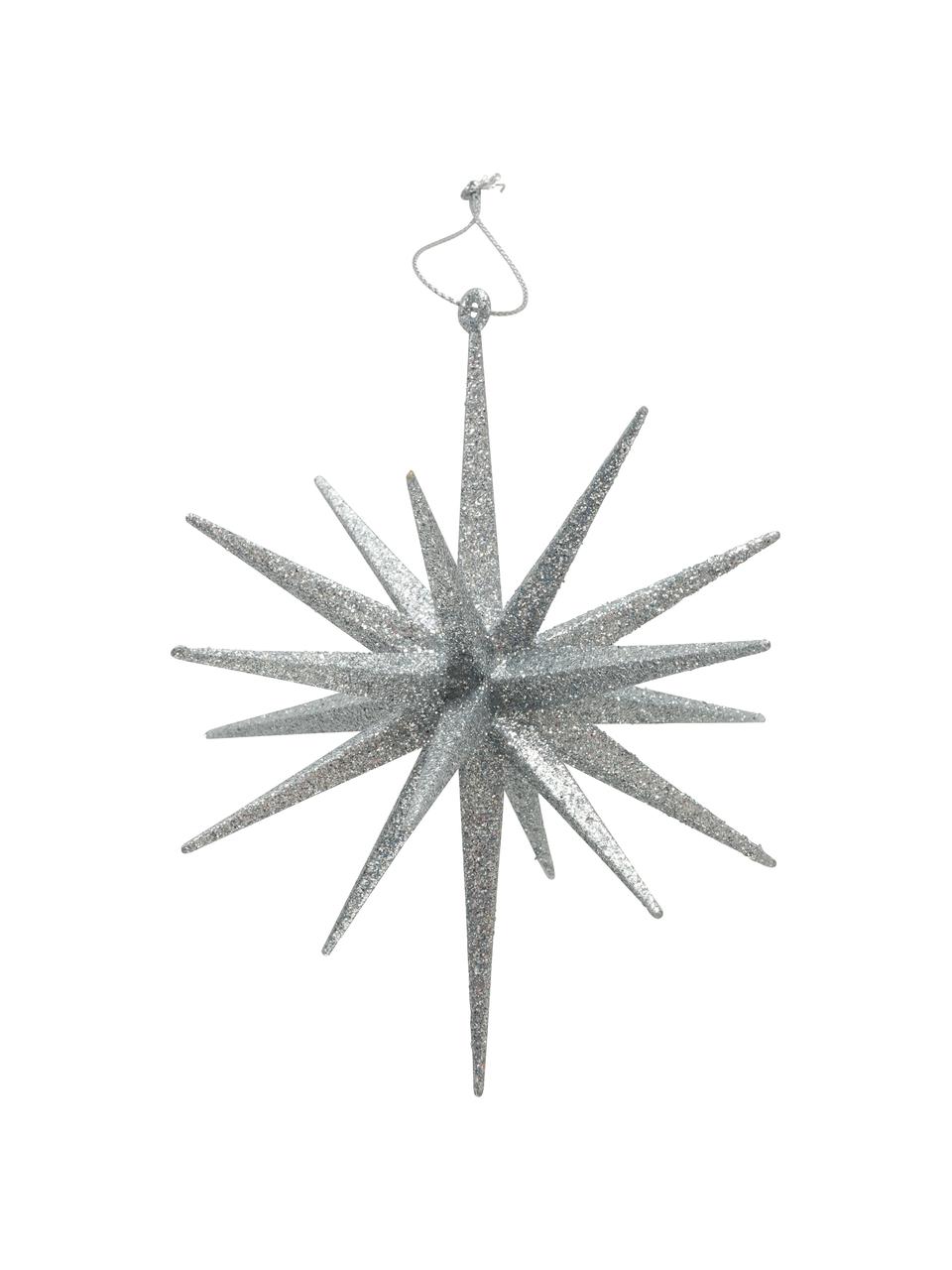 Kerstboomhangers Tove, 2 stuks, Kunststof, Zilverkleurig, Ø 15 x H 15 cm