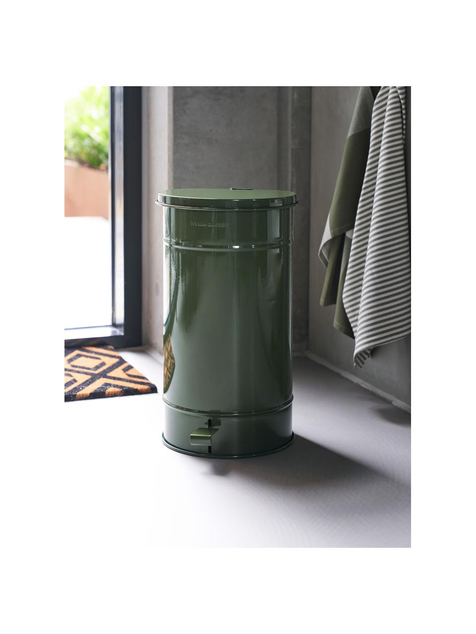 Poubelle avec fonction pédale Sono, 24 L, Fer, enduit, Vert olive, Ø 26 x haut. 48 cm, 24 L