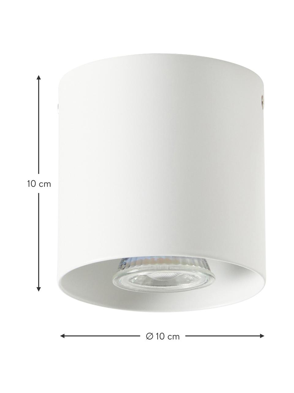 Plafondspot Roda, Gepoedercoat metaal, Mat wit, Ø 10 x H 10 cm