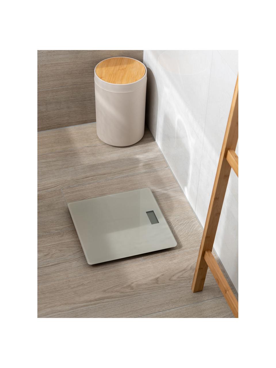 Badkamer accessoiresset Decent in beige, 6-delig, Houder: polypropyleen, Deksel: bamboe, Beige, helder hout, Set met verschillende formaten