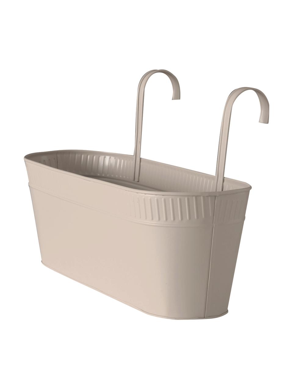 Cache-pot métal beige Tamina, Métal, revêtement par poudre, Beige, larg. 43 x haut. 24 cm