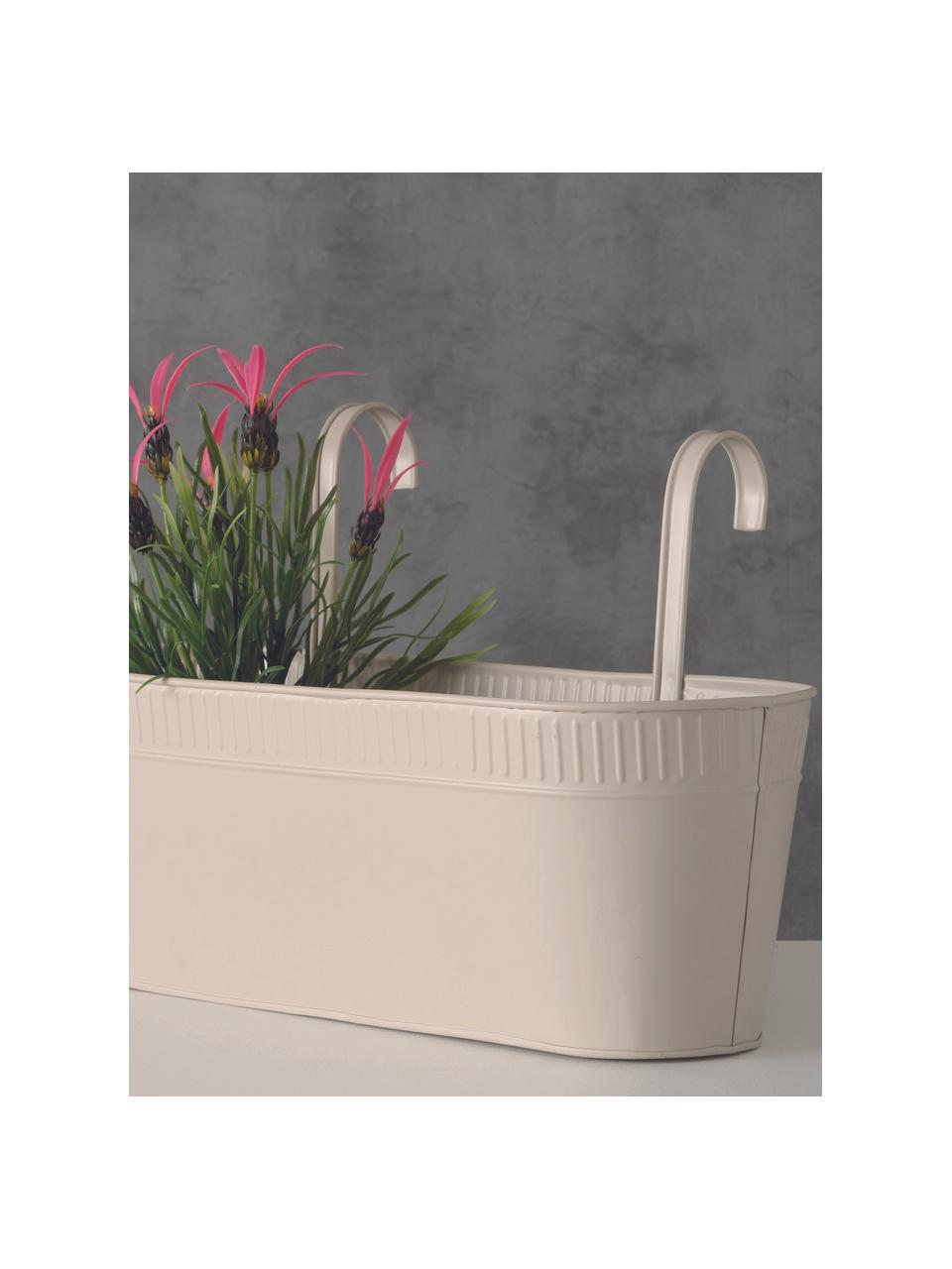 Cache-pot métal beige Tamina, Métal, revêtement par poudre, Beige, larg. 43 x haut. 24 cm