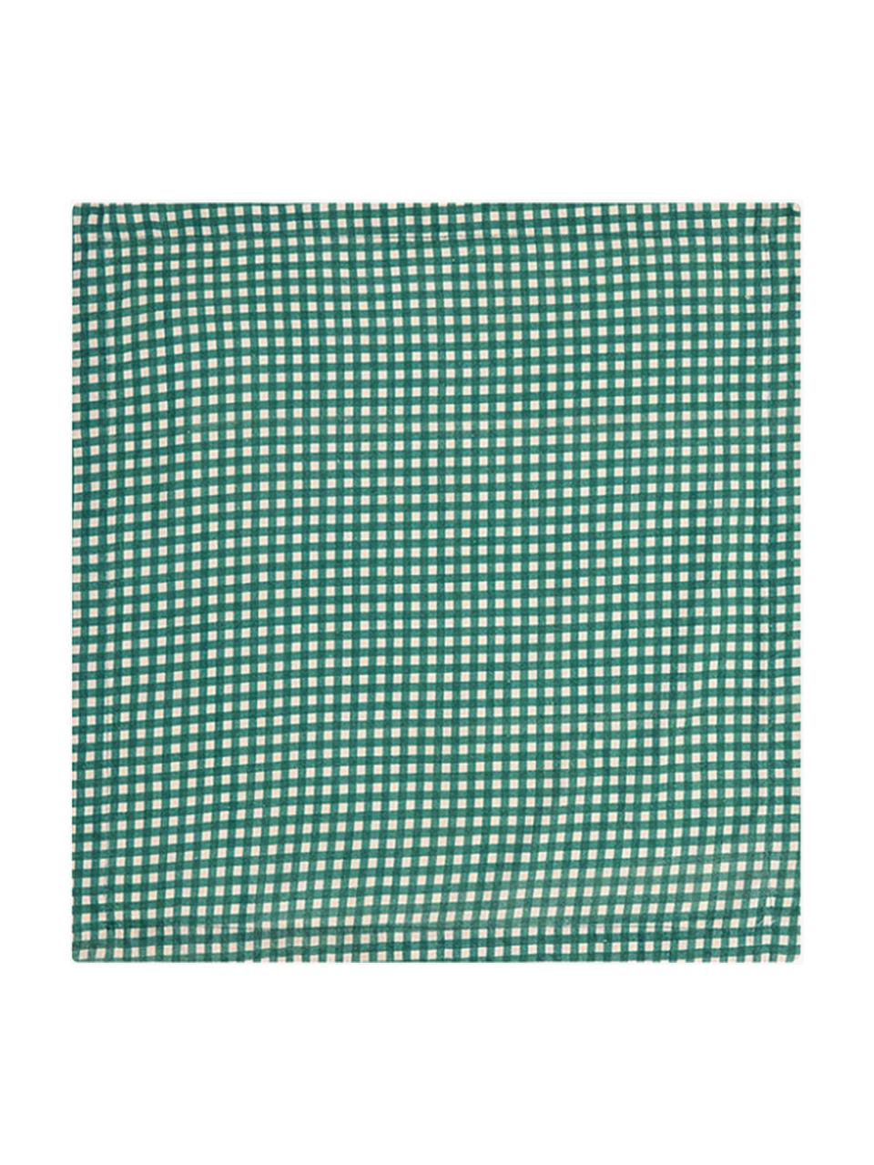 Stoffservietten Gingham, 2 Stück, 100 % Baumwolle, Grün, Hellbeige, B 45 x L 45 cm