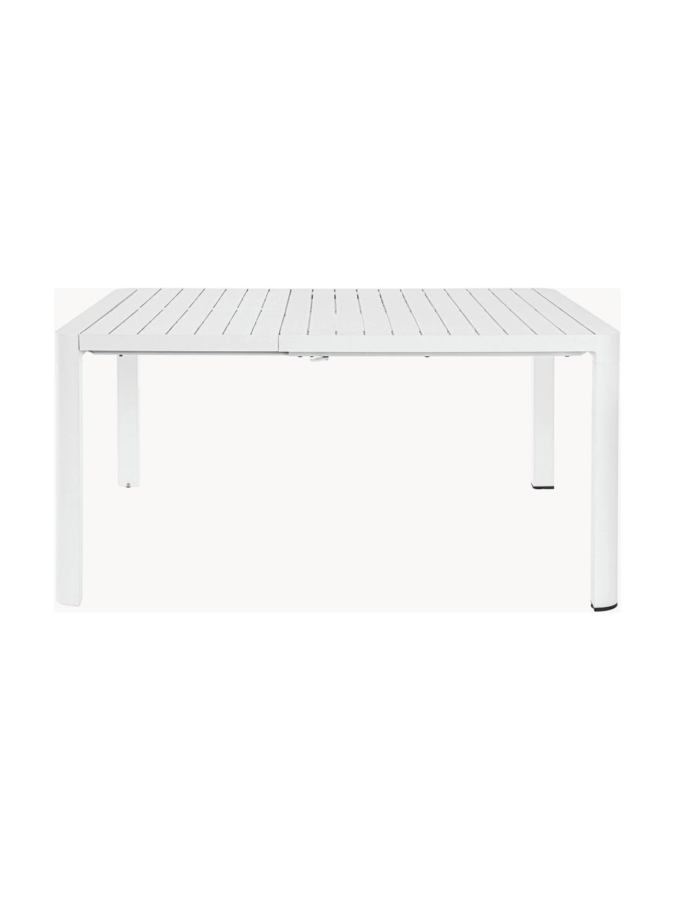 Table de jardin extensible Kiplin, 97 - 150 x 150 cm, Aluminium, revêtement par poudre, Blanc, larg. 97 - 150 x prof. 150 cm