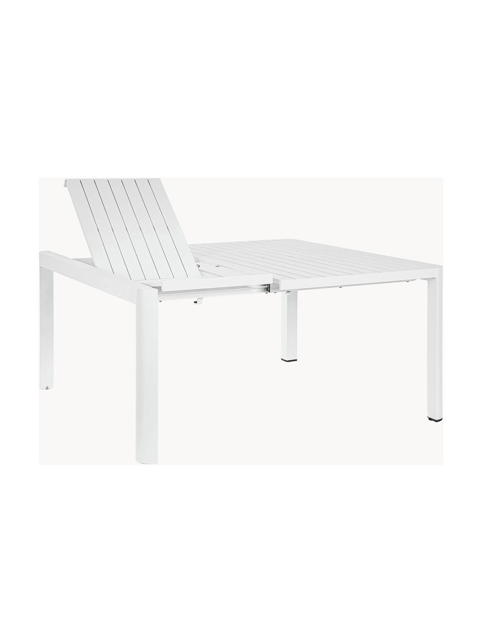 Table de jardin extensible Kiplin, 97 - 150 x 150 cm, Aluminium, revêtement par poudre, Blanc, larg. 97 - 150 x prof. 150 cm