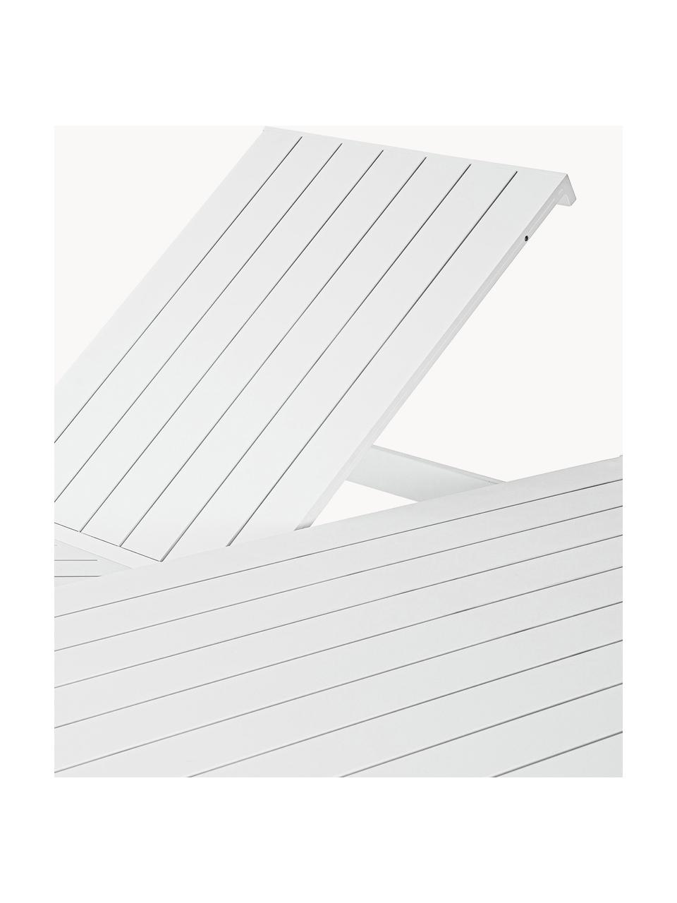 Mesa extensible para exterior Kiplin, 97-150 x 150 cm, Aluminio con pintura en polvo, Blanco, An 97-150 x F 150 cm