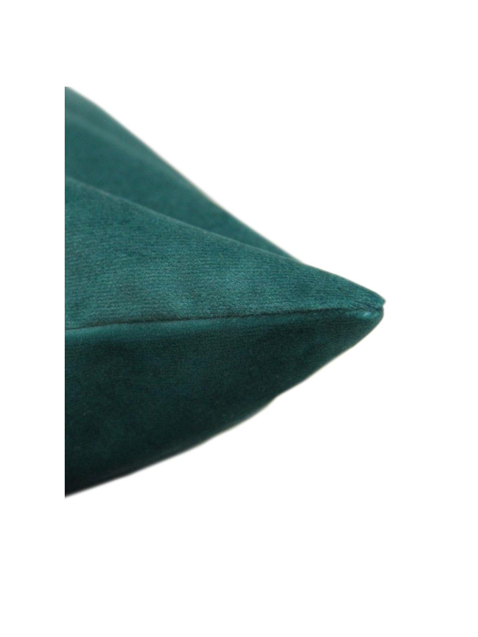 Housse de coussin vert foncé en velours Christmas Tree, Vert, beige