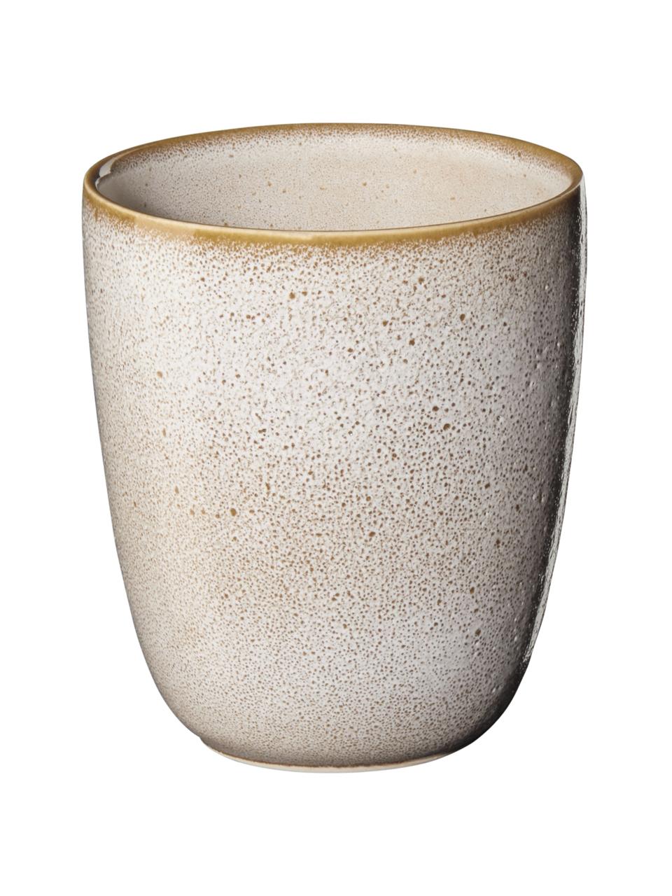 Becher Saisons aus Steingut in Beige, 6 Stück, Steingut, Beige, Ø 9 x H 10 cm