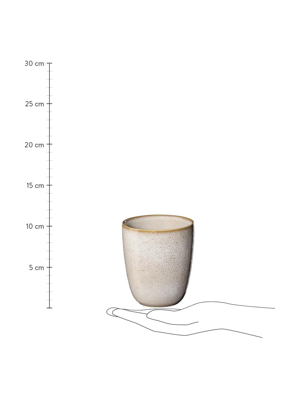 Tazza senza manico in gres beige Saisons 6 pz, Gres, Beige, Ø 9 x Alt. 10 cm