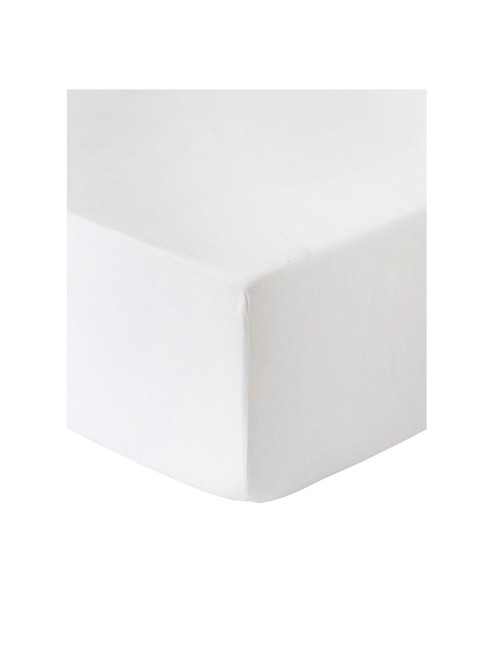 Spannbettlaken Biba, Flanell, Webart: Flanell Flanell ist ein k, Weiß, B 90 x L 200 cm