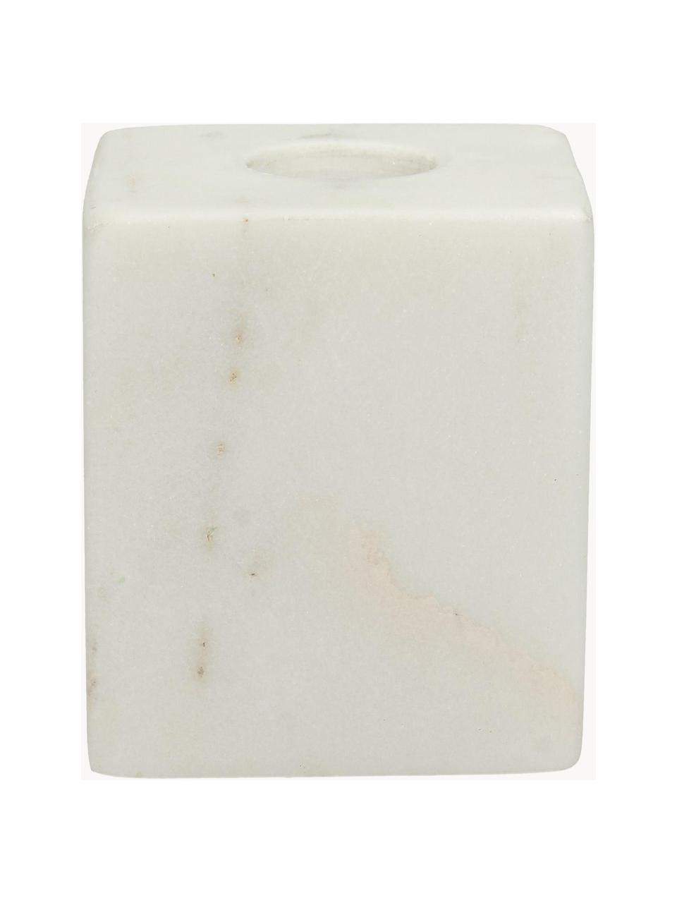 Marmeren kandelaar Marble, Marmer, Wit, gemarmerd, B 5 x H 6 cm
