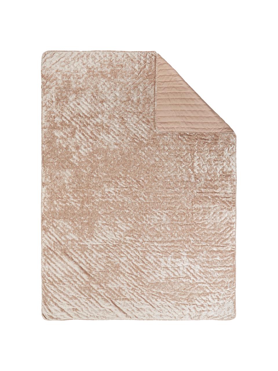 Fluwelen bedsprei Enid in beige, Fluweel (100% polyester)
Oeko-Tex Standaard 100, Klasse 1, Beige, roze, B 180 x L 250 cm (voor bedden tot 140 x 200)