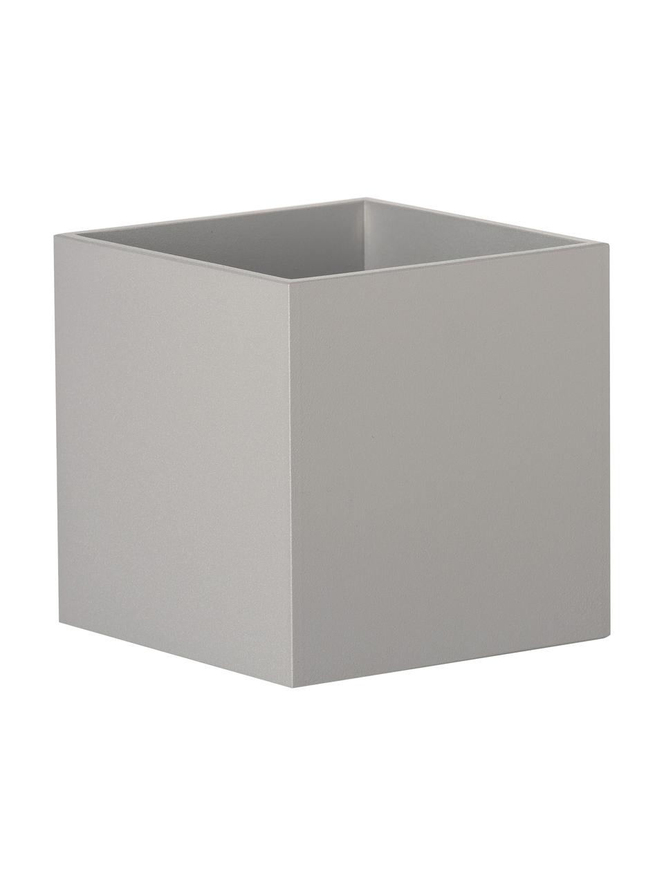 Kleine Wandleuchte Quad in Grau, Lampenschirm: Aluminium, pulverbeschich, Grau, 10 x 10 cm