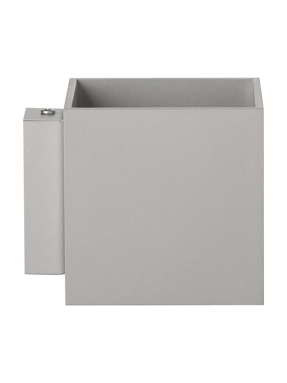 Kleine Wandleuchte Quad in Grau, Lampenschirm: Aluminium, pulverbeschich, Grau, 10 x 10 cm