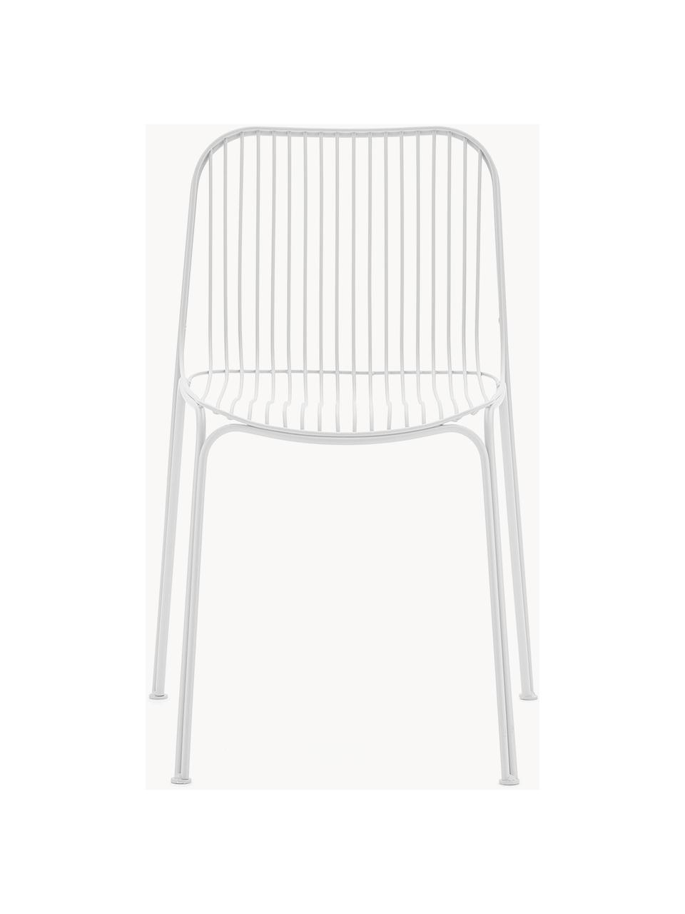 Chaise de jardin Hiray, Acier galvanisé, laqué, Blanc, larg. 53 x prof. 55 cm