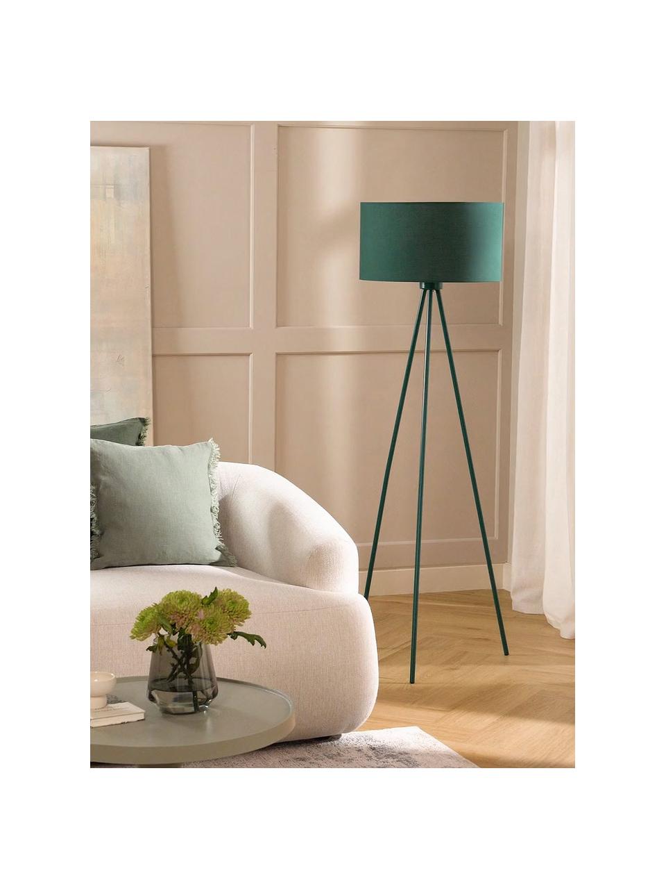 Lampadaire trépied Cella, Vert, Ø 48 x haut. 158 cm