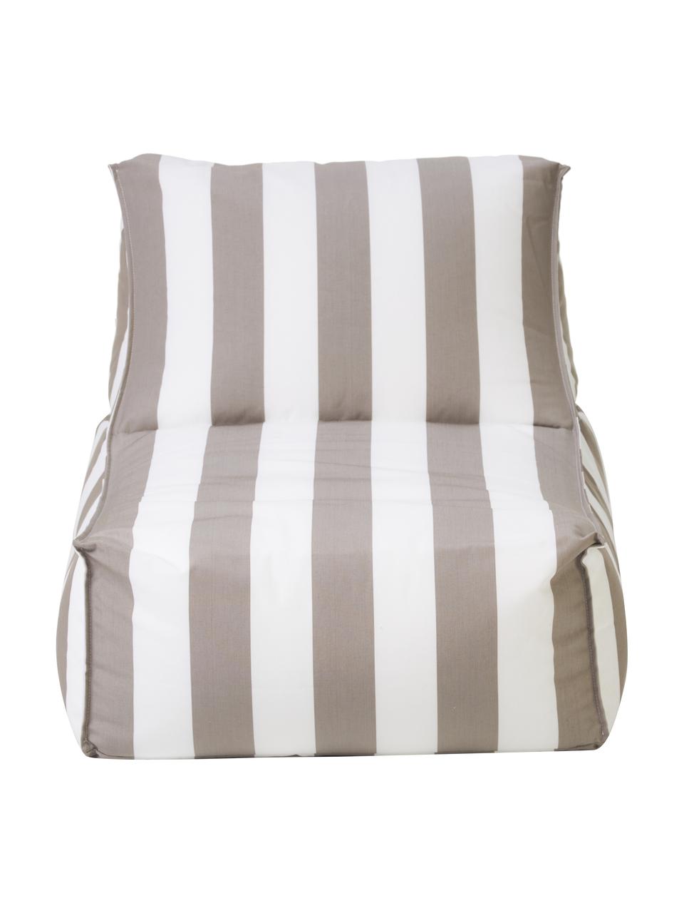 Poltrona sacco da esterno Korfu, Rivestimento: 100% polipropilene, Teflo, Taupe, bianco, Larg. 94 x Prof. 60 cm