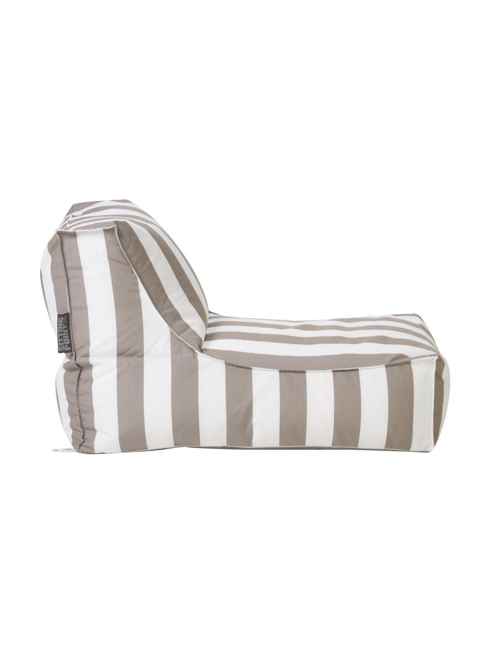 Puff tumbona para exterior Korfu, Tapizado: 100% polipropileno, recub, Gris pardo, blanco, An 94 x F 60 cm