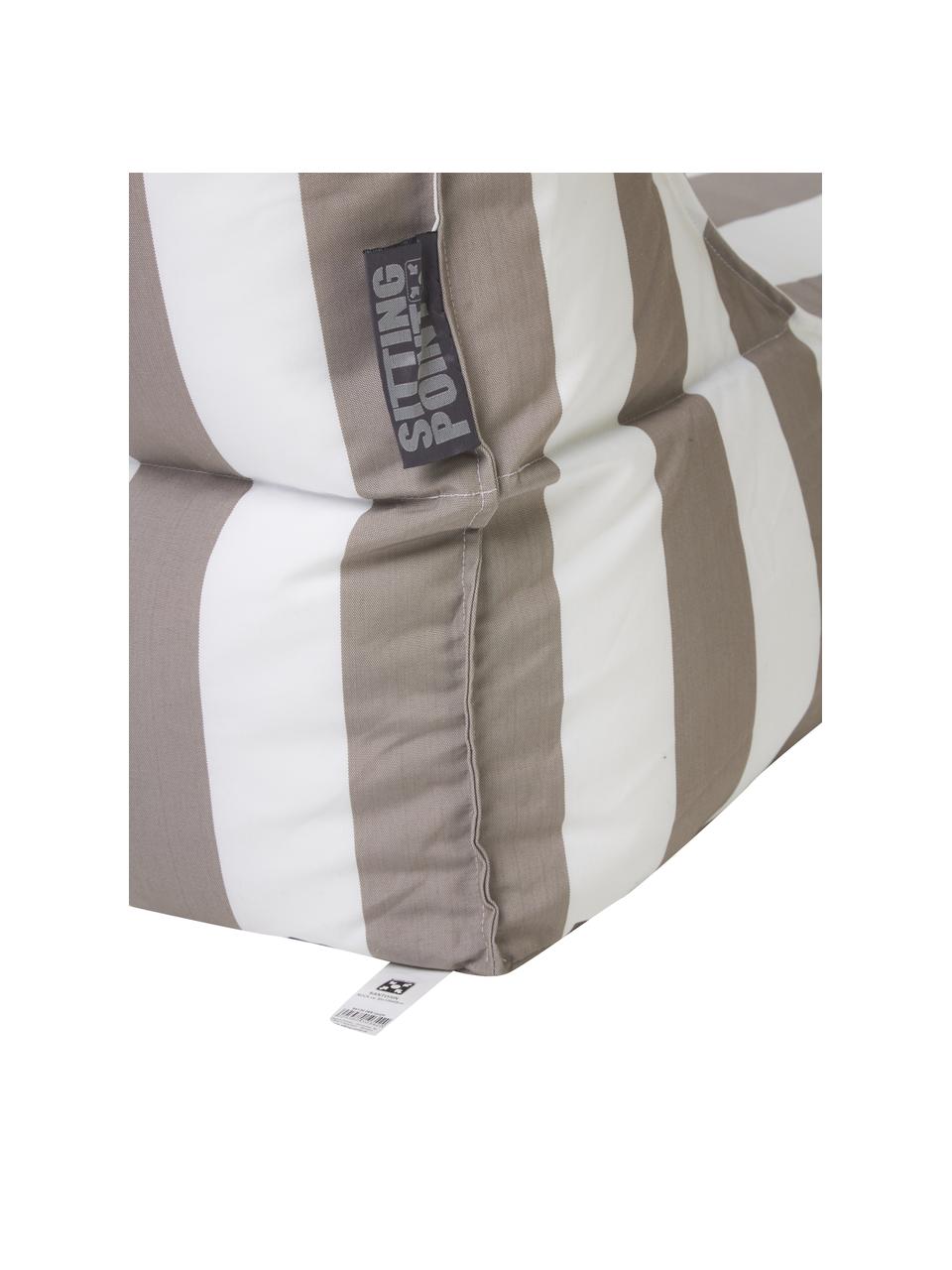 Outdoor-Liegesack Korfu, Bezug: 100% Polypropylen, Teflon, Taupe, Weiß, B 94 x T 60 cm