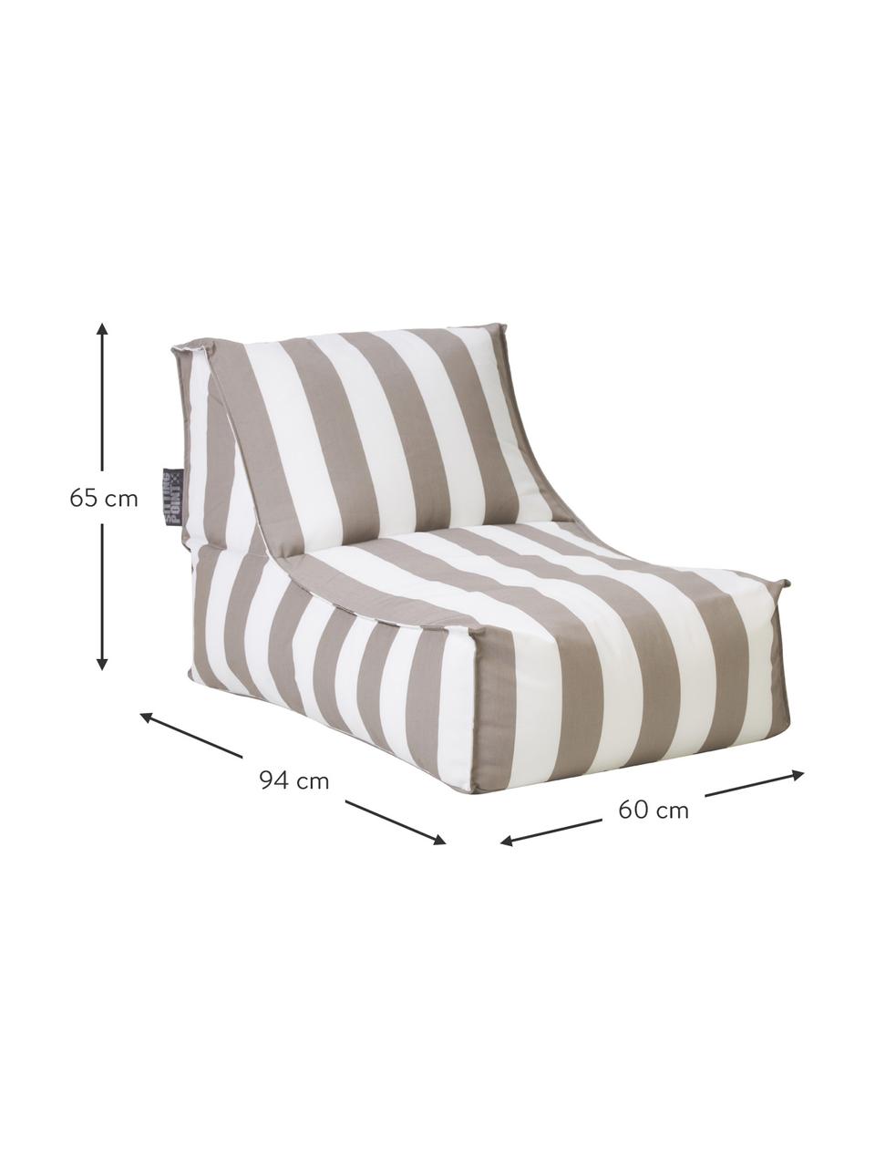 Poltrona sacco da esterno Korfu, Rivestimento: 100% polipropilene, Teflo, Taupe, bianco, Larg. 94 x Prof. 60 cm