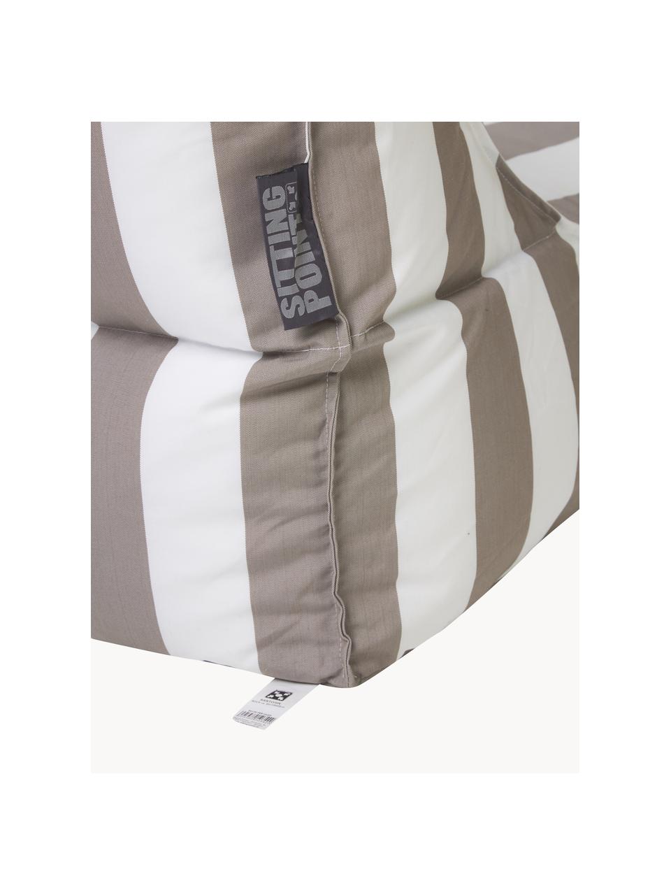 Outdoor zitzak Korfu, Bekleding: 100% polypropyleen, teflo, Taupe, wit, B 94 x D 60 cm