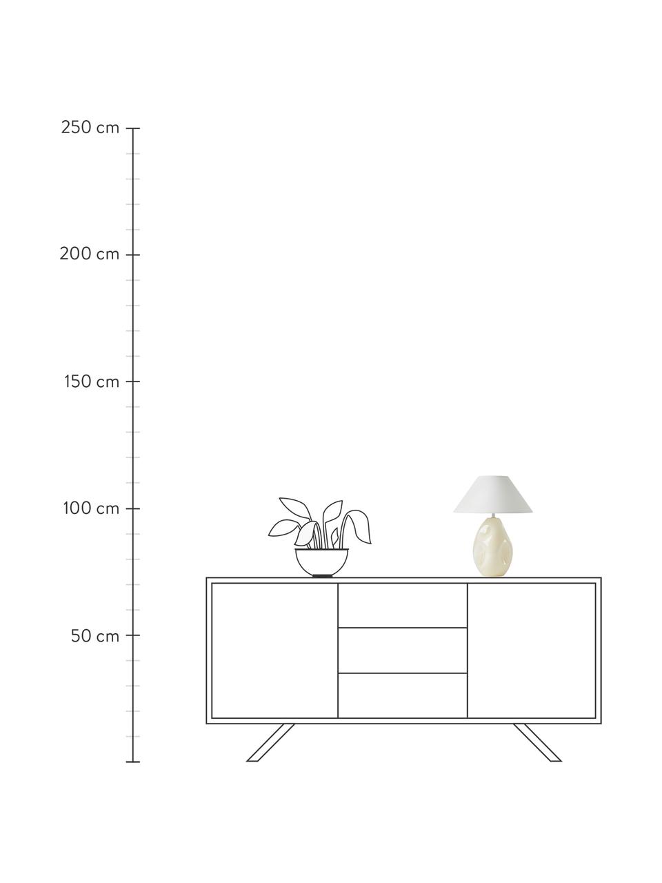 Lampa stołowa ze szkła opalowego Xilia, Kremowobiały, biały, Ø 40 x W 18 cm