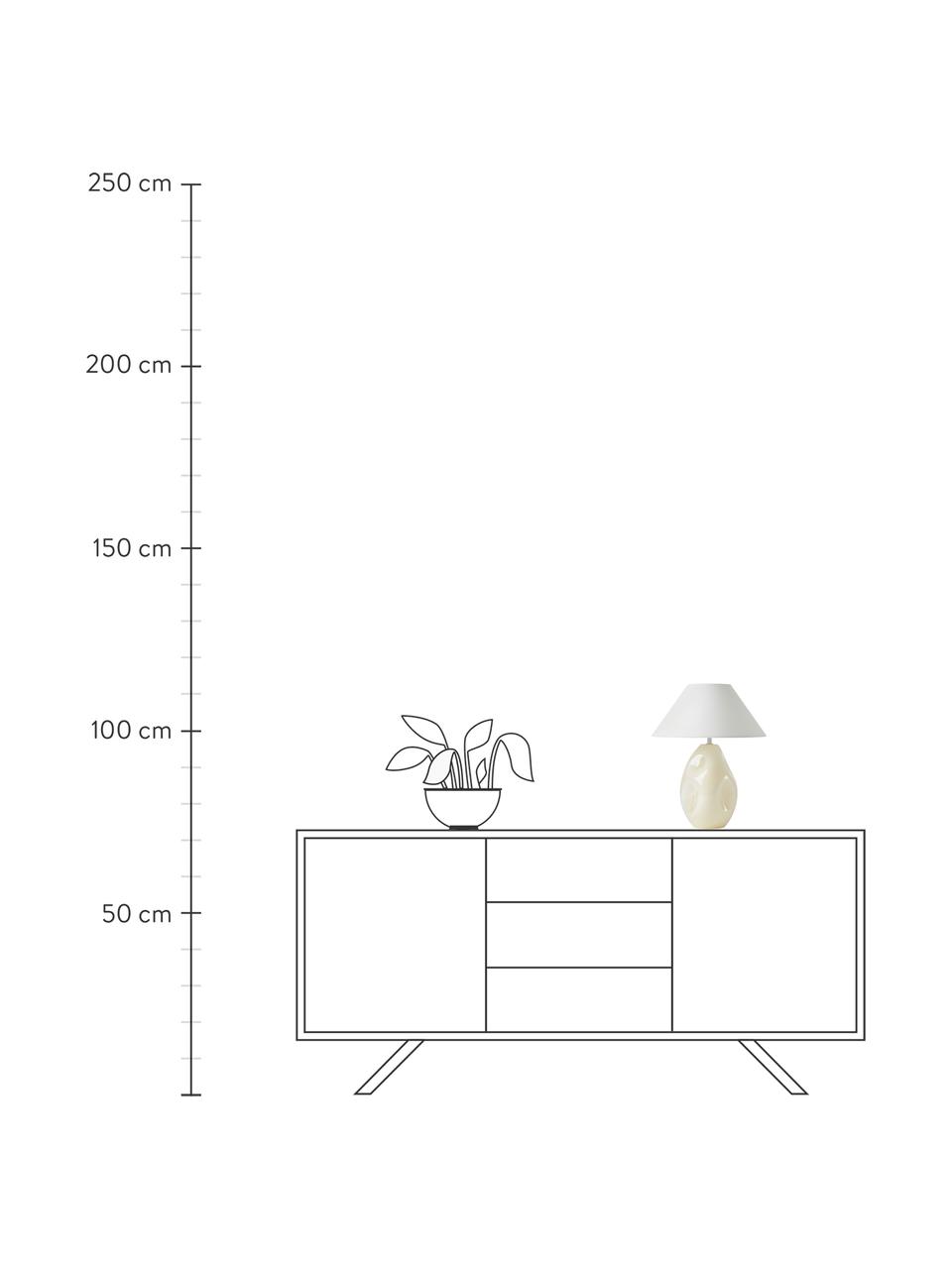 Lampe à poser en verre opalescent Xilia, Blanc crème, blanc, Ø 40 x haut. 18 cm