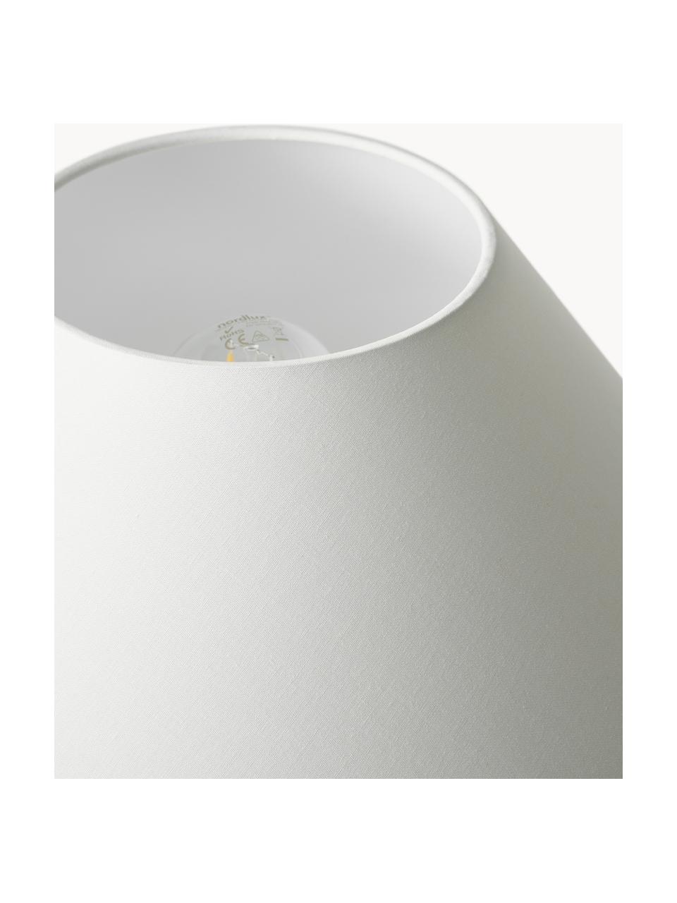 Lámpara de mesa de vidrio opalino Xilia, Pantalla: tela, Cable: plástico, Blanco crema, blanco, Ø 40 x Al 18 cm